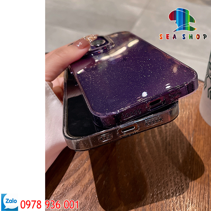 Ốp lưng iPhone 13 Pro Max sang chảnh, Kim tuyến lấp lánh-Viền dẻo-Lưng bằng nhựa cứng chịu lực, Phù hợp với iP màu tốii