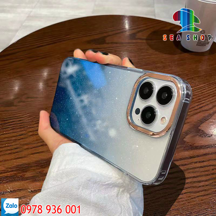 Ốp lưng iPhone 13 Pro Max sang chảnh, Kim tuyến lấp lánh-Viền dẻo-Lưng bằng nhựa cứng chịu lực, Phù hợp với iP màu tốii