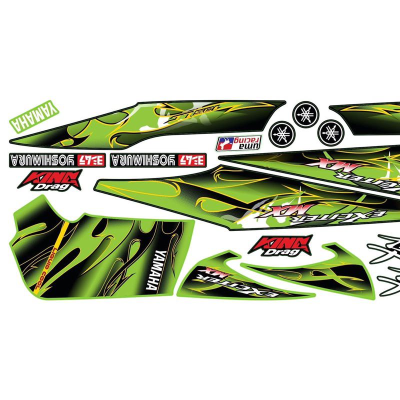 Tem xe Ex 2010 xanh đen viền vàng siêu đẹp, cá tính