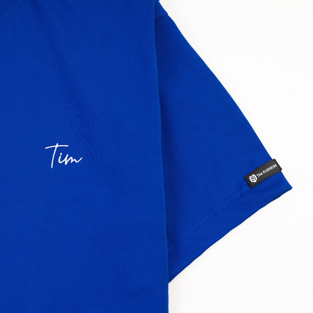 Áo Thun TIM FASHION Cổ Tròn Form Rộng - Áo Phông Unisex Thêu Xù 100% Cotton