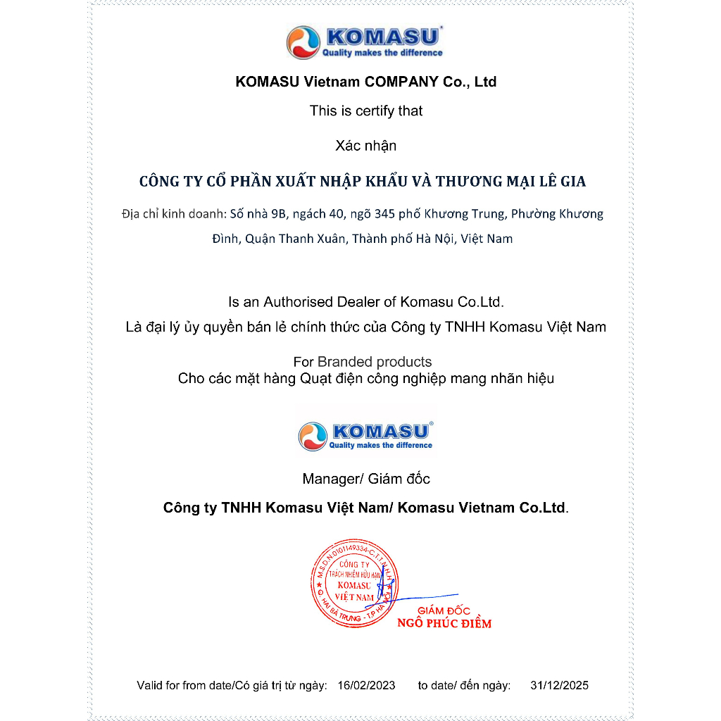 Quạt thông gió công nghiệp Komasu KM50T/ KM60T (Mô tơ tản nhiệt)- Bảo hành chính hãng