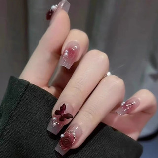 charm hoa hồng đen, trắng trang trí móng