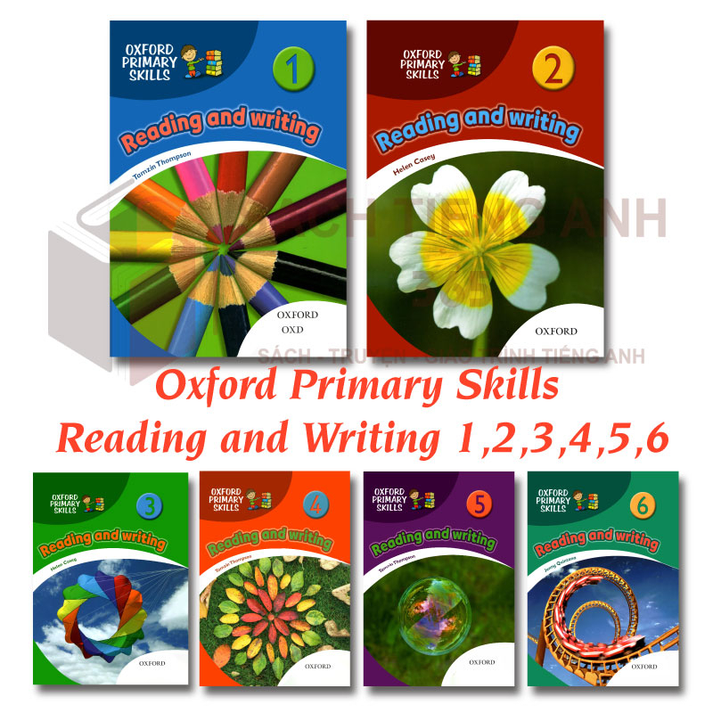 Oxford Primary Skills Reading and Writing - 1,2,3,4,5,6 - in màu khổ A4 - Tặng Audio mp3