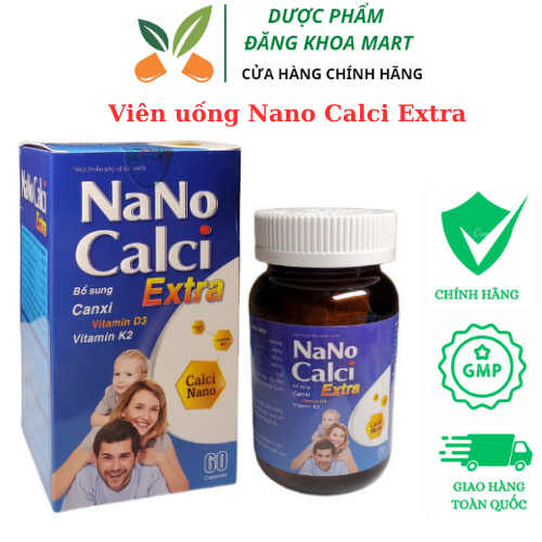 Viên uống Nano Calci Extra bổ sung Canxi, Vitamin D3 K2 giúp xương, răng chắc khỏe, hỗ trợ phát triển chiều cao ở trẻ em