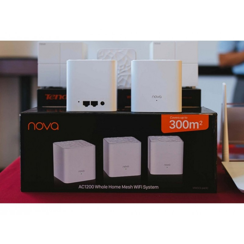 Wifi Mesh Tenda Nova MW3 Vùng Phổ Sóng Đến 300m2 - Hàng Chính Hãng