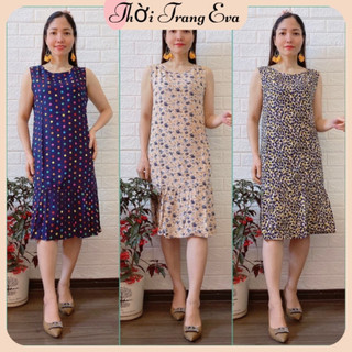Váy lanh nhật ahoa váy lanh dáng đuôi cá nhẹ mát thời trang eva