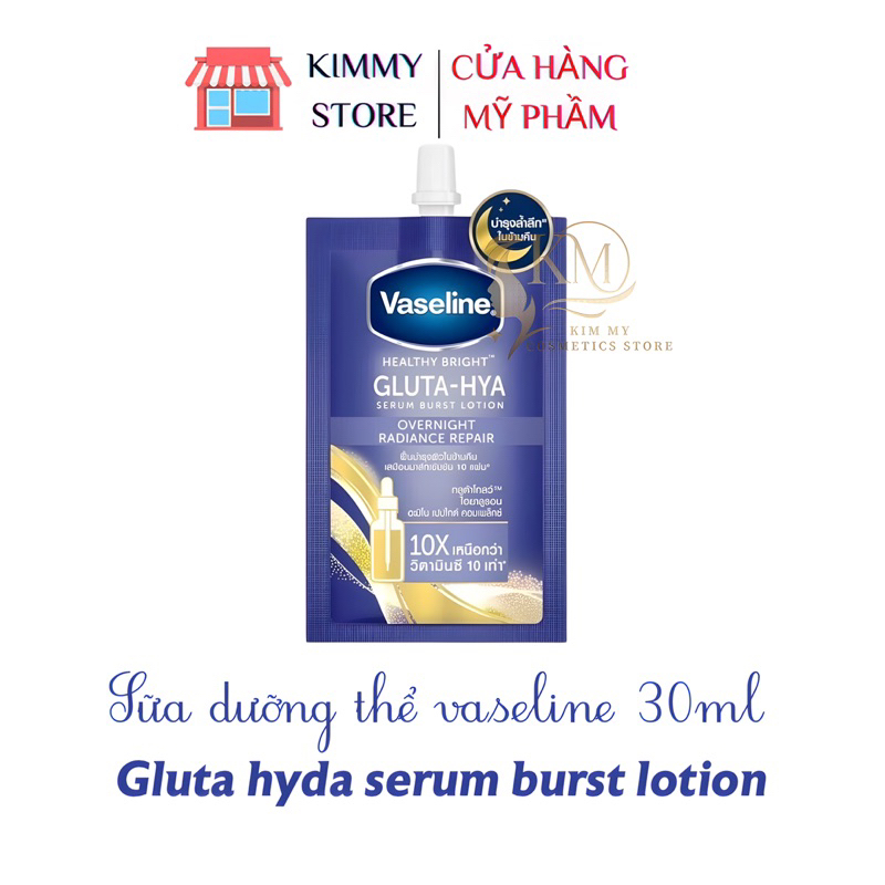 01 gói sữa dưỡng thể vaseline gluta hya 10X xanh Thái lan