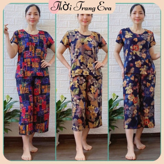 Đồ bộ trung niên gia huy bộ lanh nữ mặc nhà bigsize từ 64-75kg thời trang eva