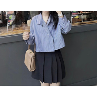 Áo Sơ mi croptop 2 cúc (2936) - MIDISTORE