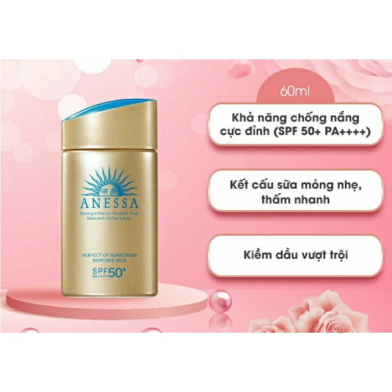Sữa Chống Nắng Anessa Perfect UV Sunscreen Mild Milk SPF50+/ PA++++ dành cho da nhạy cảm