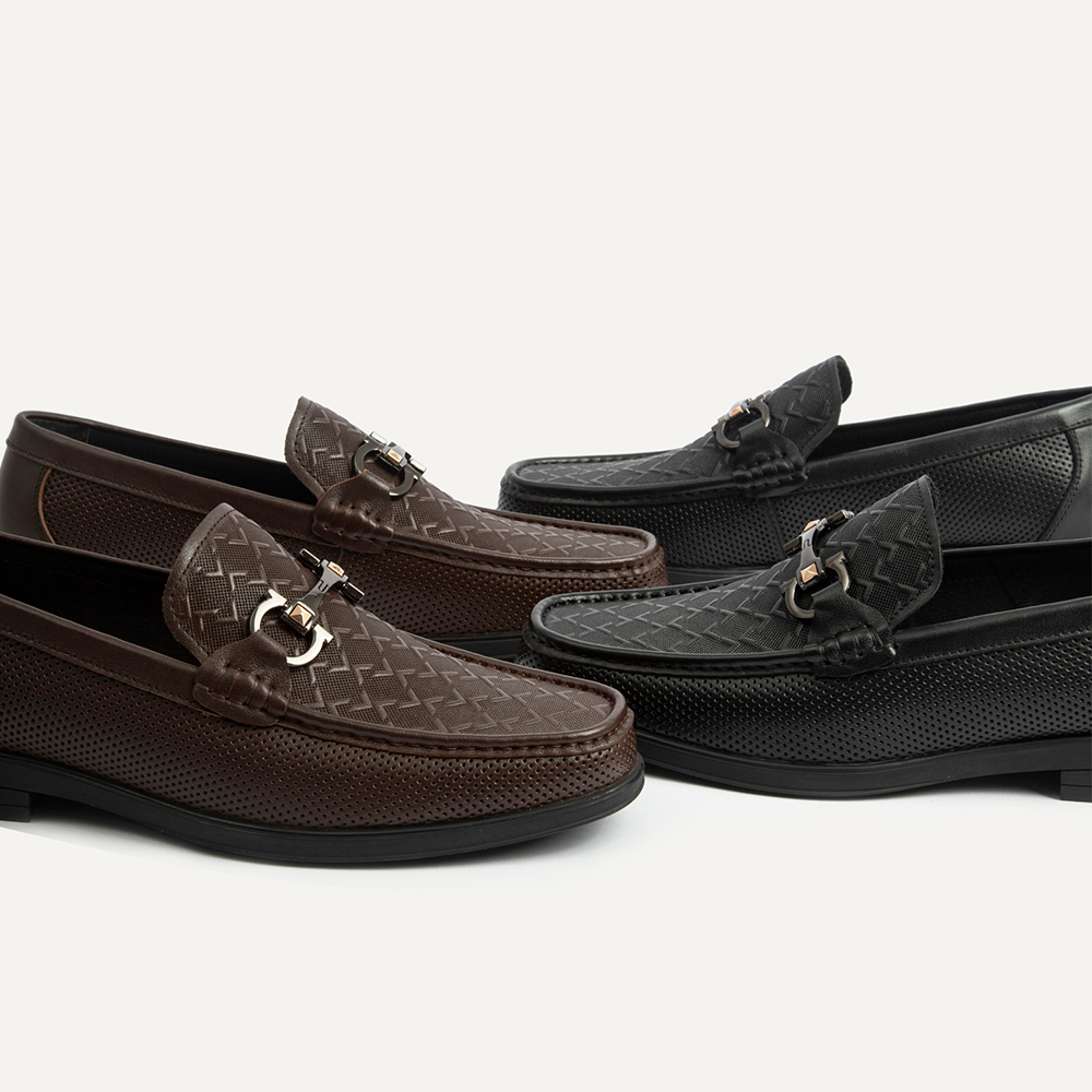 Giày lười nam MULGATI Horsebit Loafer da bò cao cấp dập lỗ - F268-8