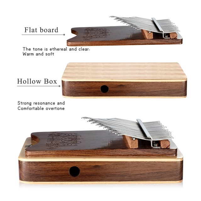 Đàn kalimba HLURU 21 PHÍM hộp cộng hưởng cao cấp- Tặng túi tuner THUMP PIANO
