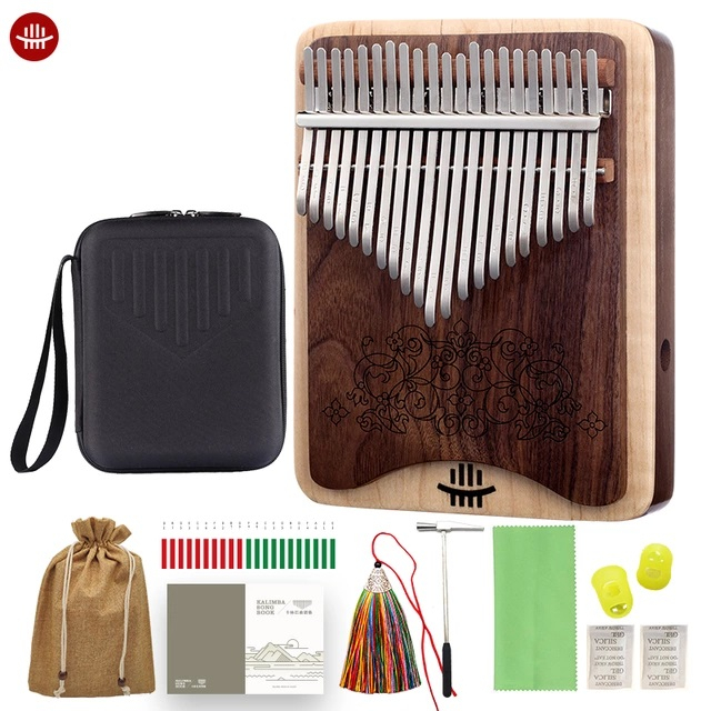 Đàn kalimba HLURU 21 PHÍM hộp cộng hưởng cao cấp- Tặng túi tuner THUMP PIANO