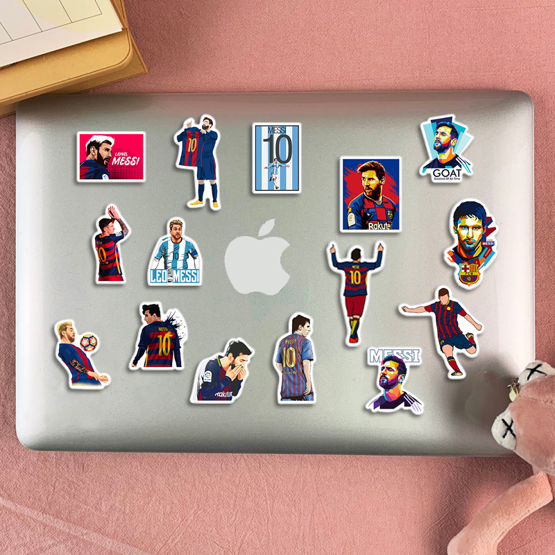 Sticker Bóng Đá 50 Hình Dán Decal Messi Ronaldo Neymar Chống Nước Trang Trí Xe Điện Thoại Mũ Bảo Hiểm Laptop