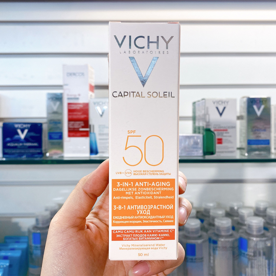 Kem Chống Nắng Chống Lão Hóa VICHY Capital Ideal Soleil Anti-Ageing SPF50+ UVB+UVA (50ml)