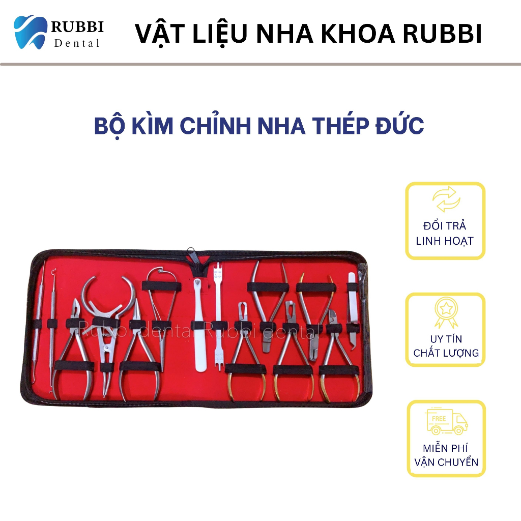 Bộ kìm chỉnh nha thép Đức lì 15 chi tiết