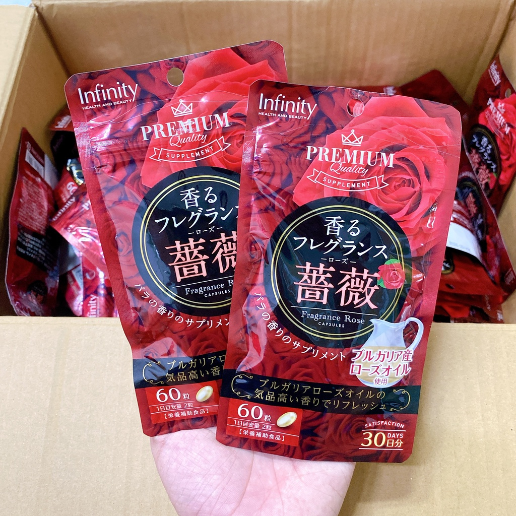 Viên Uống Thơm Cơ Thể Infinity Premium Hoa Hồng Bulgaria 60 viên nội địa Nhật Bản