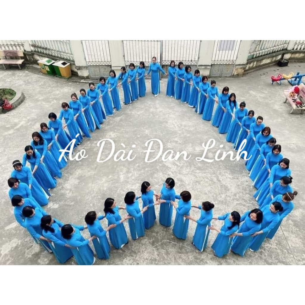 Áo dài màu xanh dương, áo dài tiếp viên hàng không - Áo Dài Đan Linh