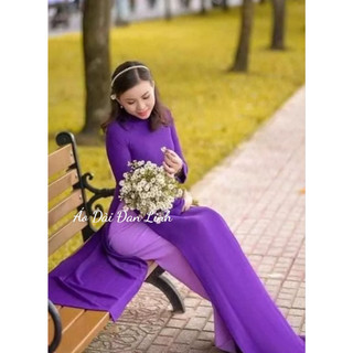 Áo dài mày tím huế lụa cao cấp- Áo Dài Đan Linh