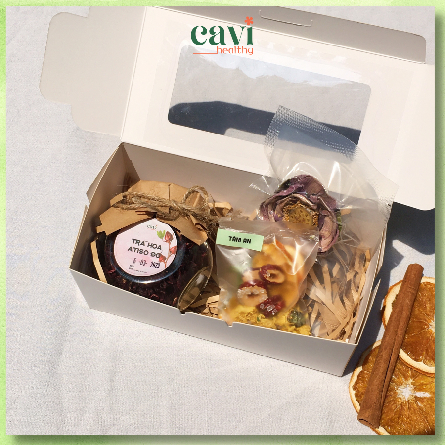 Hộp Quà Trà Hoa Atiso Sấy Lạnh, Trà Sen Nguyên Bông, Set Quà Trà Sức Khỏe Ý Nghĩa