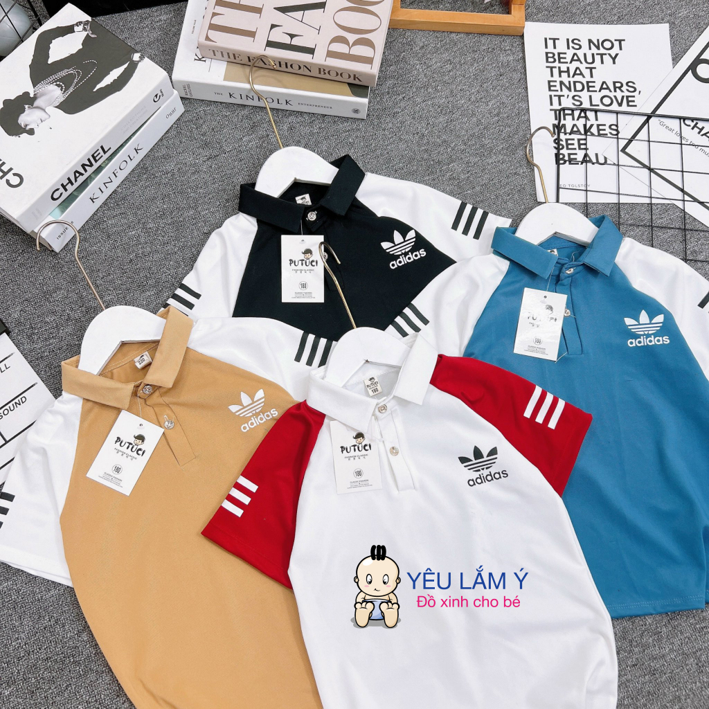 Áo Phông Cổ Bẻ Phối Màu Size Đại YLAMY cho bé trai 5 đến 10 tuổi