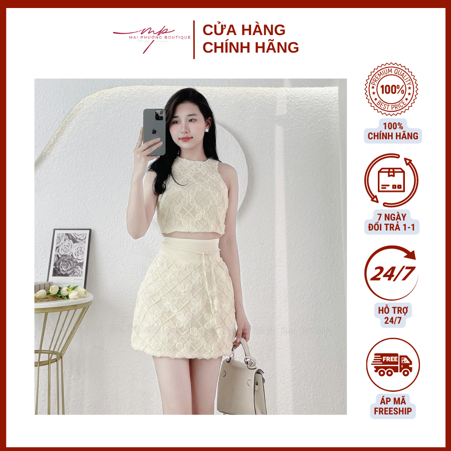 Set chân váy và áo form crop siêu xinh siêu tôn dáng fullsize
