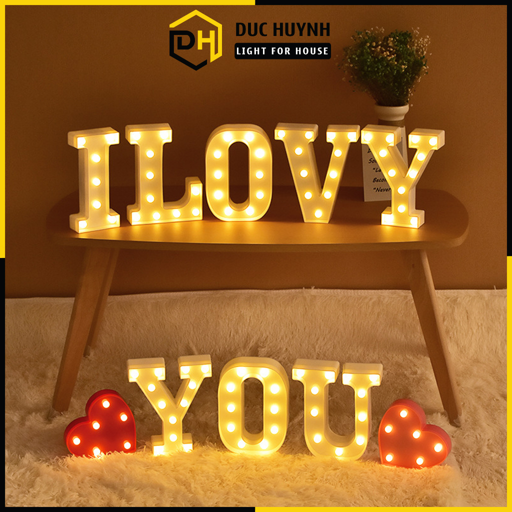 Đèn led trang trí sinh nhật sự kiện bảng chữ cái và số tự nhiên DN033