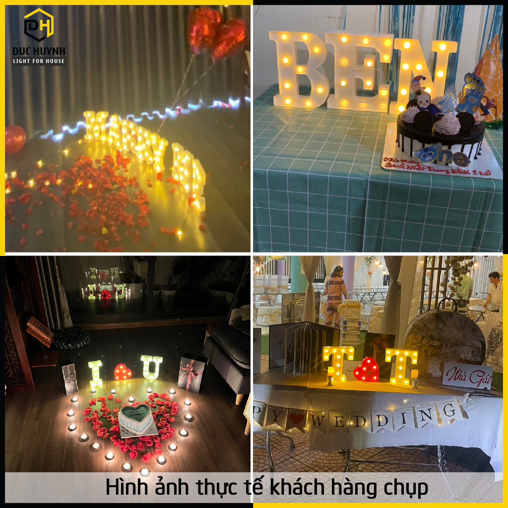 Đèn led trang trí sinh nhật sự kiện bảng chữ cái và số tự nhiên DN033
