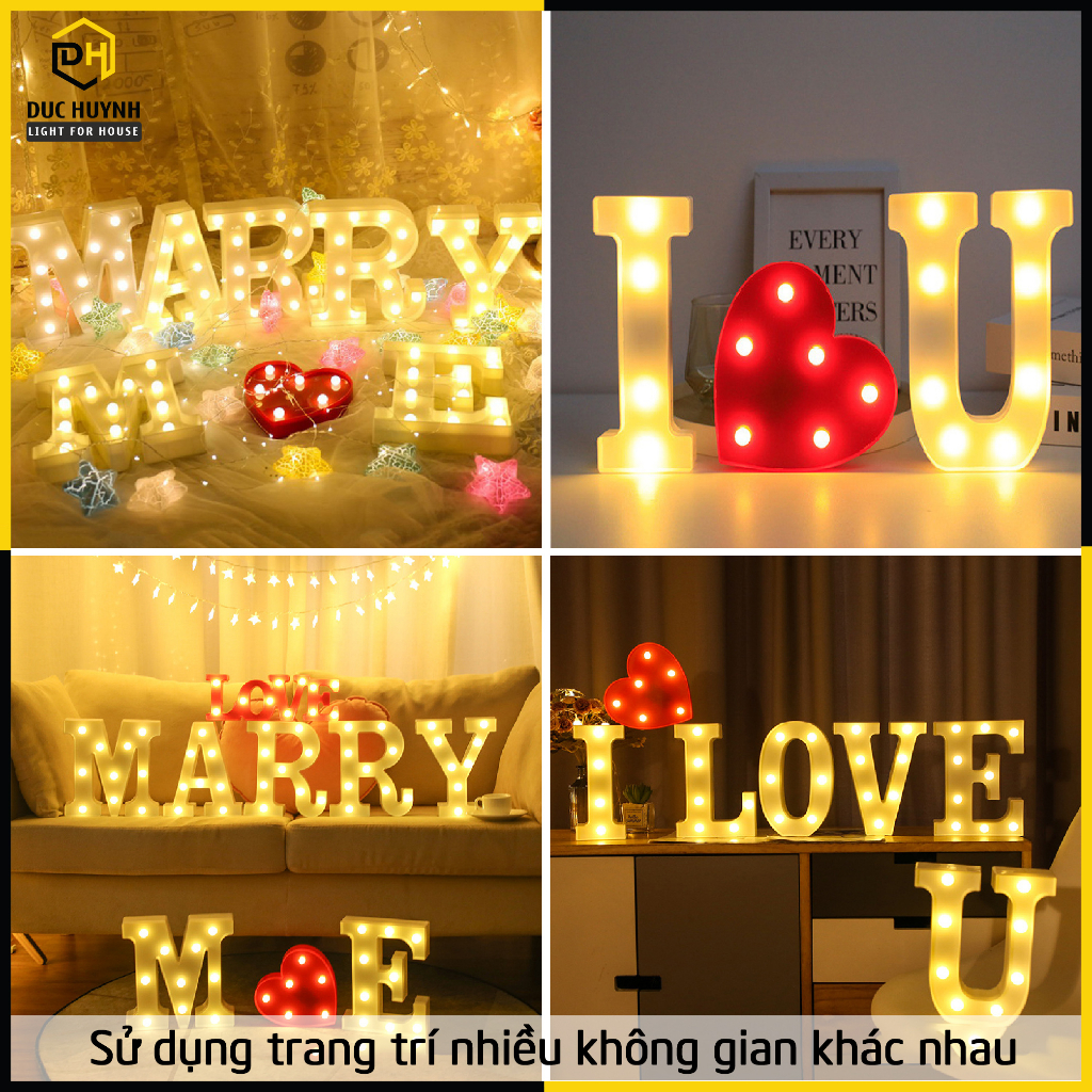 Đèn led trang trí sinh nhật sự kiện bảng chữ cái và số tự nhiên DN033