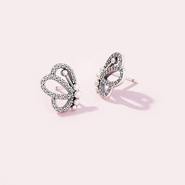 Khuyên tai nữ CDE Butterfly Outlines Earrings CDE3053SV - Khuyên tai bạc cao cấp S925 ALE