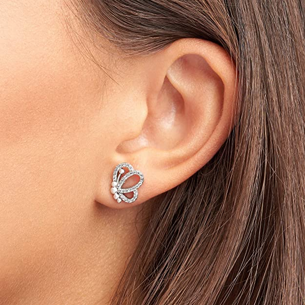 Khuyên tai nữ CDE Butterfly Outlines Earrings CDE3053SV - Khuyên tai bạc cao cấp S925 ALE