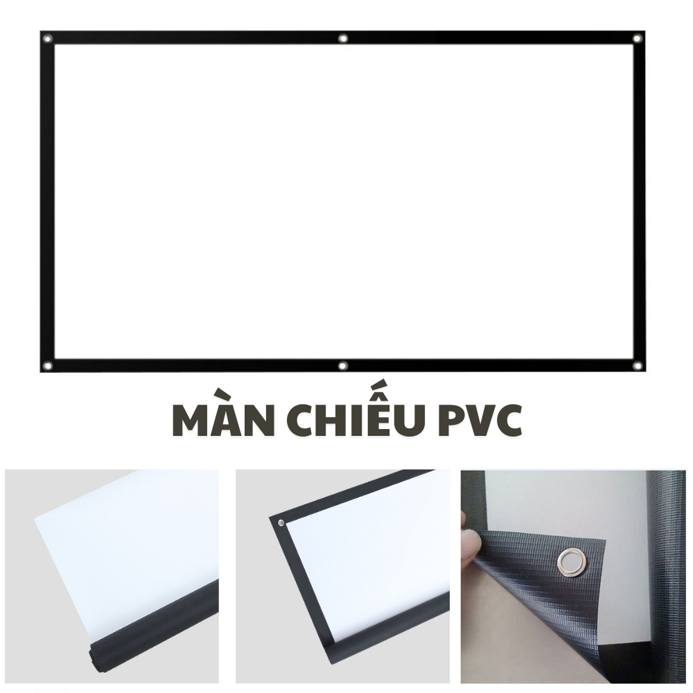 Màn Máy Chiếu Treo Tường PVC Độ Tương Phản Cao Beemi Treo Tường B204