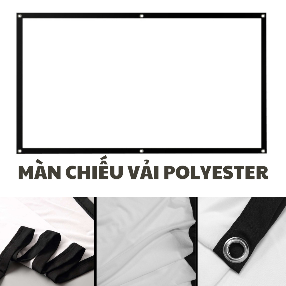 Màn Hình Chiếu Treo Tường Vải Polyester Không Nhăn Tăng Độ Tương Phản Hình Ảnh Beemi B204