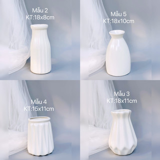 Bình gốm bát tràng men trắng, lọ decor trang trí nhà cửa, cắm hoa, lọ hoa trang trí