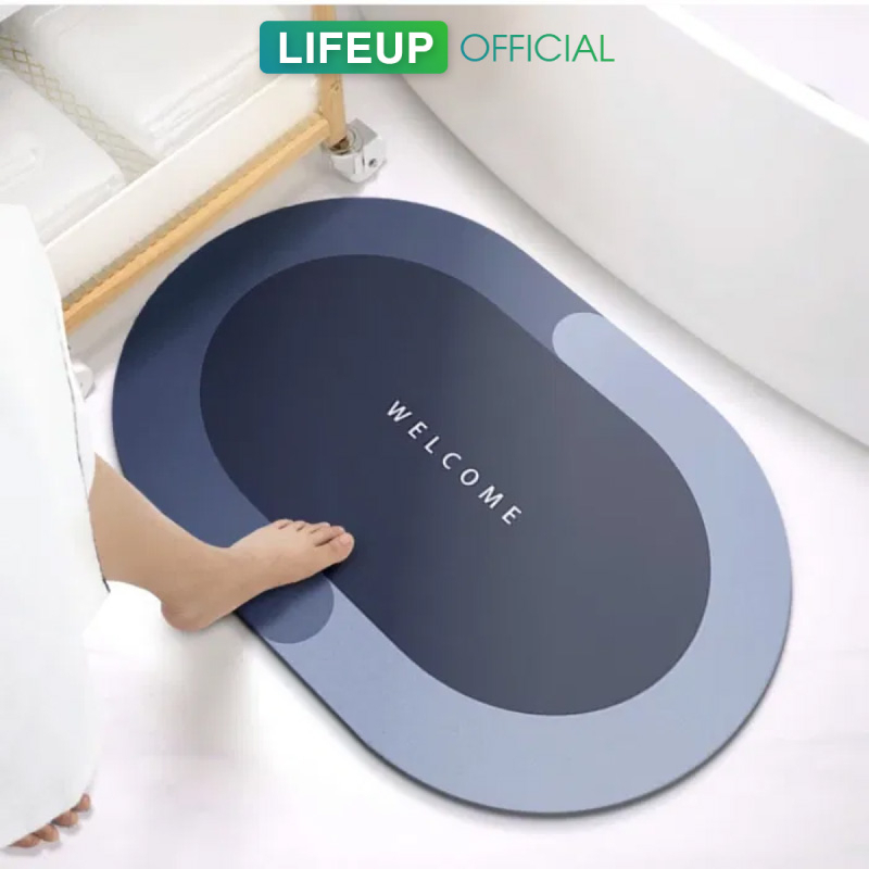 Thảm lau chân thảm chùi chân Silicon 4 lớp siêu thấm nước chống trơn trượt chống bám bụi cho nhà tắm, bếp 60x40cm #306