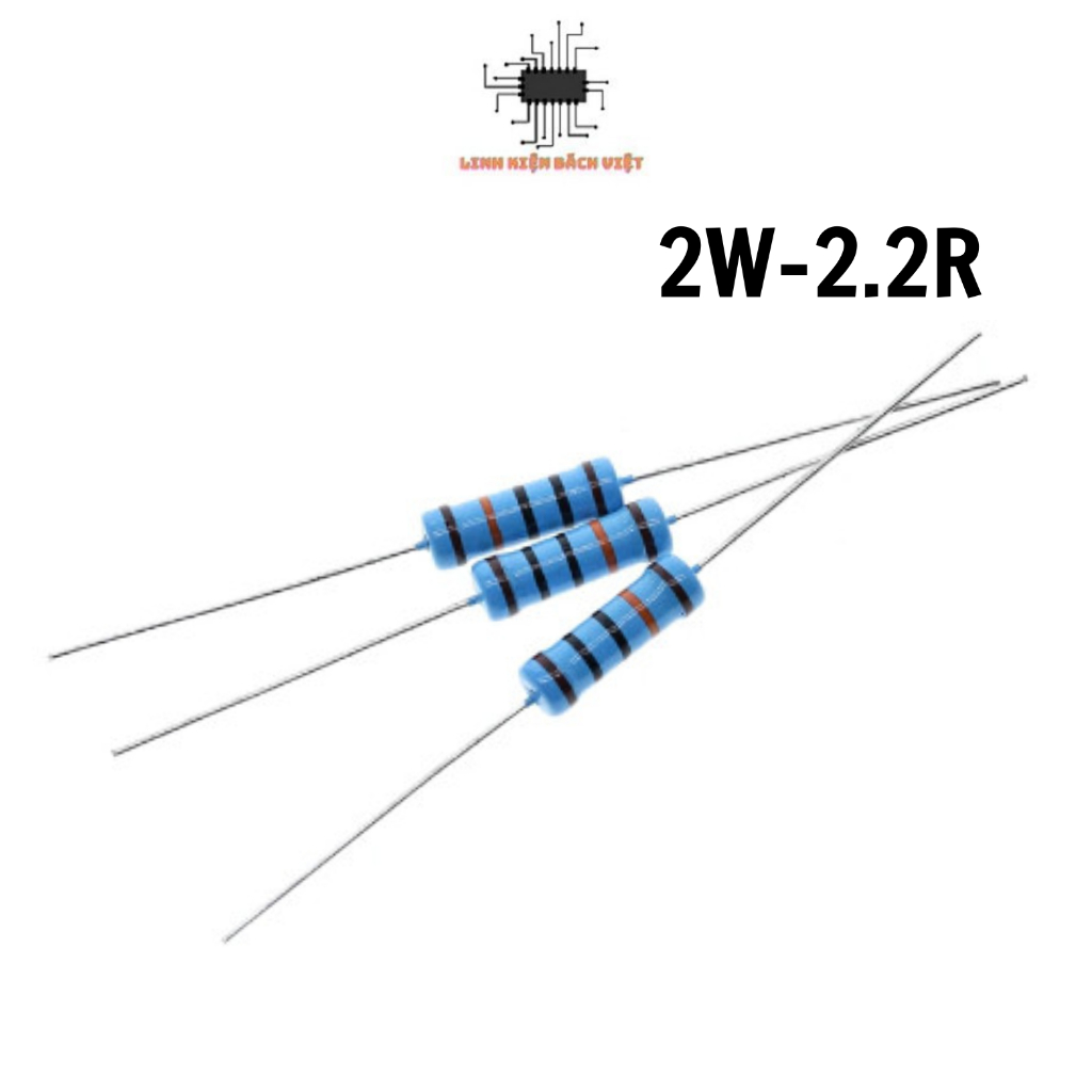 Điện trở 2.2R 2W 1% chân đồng túi 10c