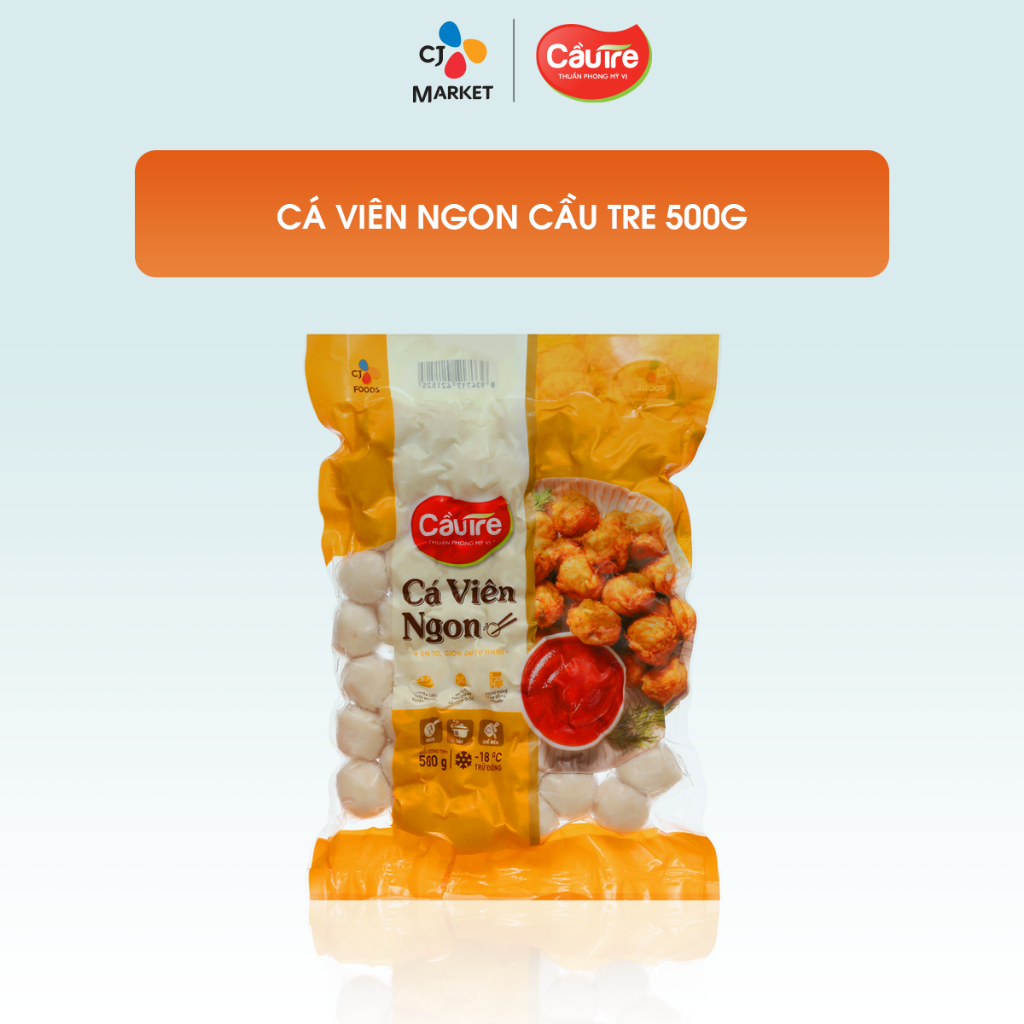 Thùng 12 gói Cá viên ngon Cầu Tre (500g x 12 gói)