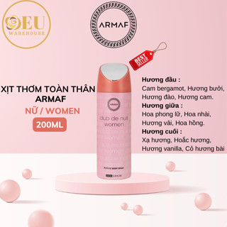 Xịt Thơm Toàn Thân Armaf Club De Nuit 200ml Xịt Body / Xịt Khử Mùi Toàn Thân Nước Hoa Sang Trọng