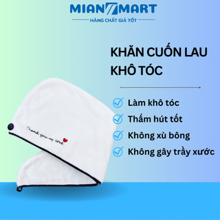 Khăn quấn tóc, khăn gội đầu siêu mềm, khăn bông thấm hút không xù bông - MIAN MART