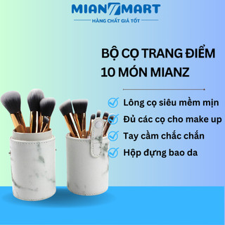 Bộ cọ trang điểm make up 10 chi tiết, dụng cụ trang điểm cá nhân kèm hộp đựng sang trọng MIAN MART