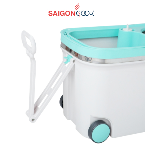 Bộ Lau Nhà HomePlus X6 Saigoncook mâm inox, dung tích 21L, sử dụng bánh xe to dễ dàng di chuyển