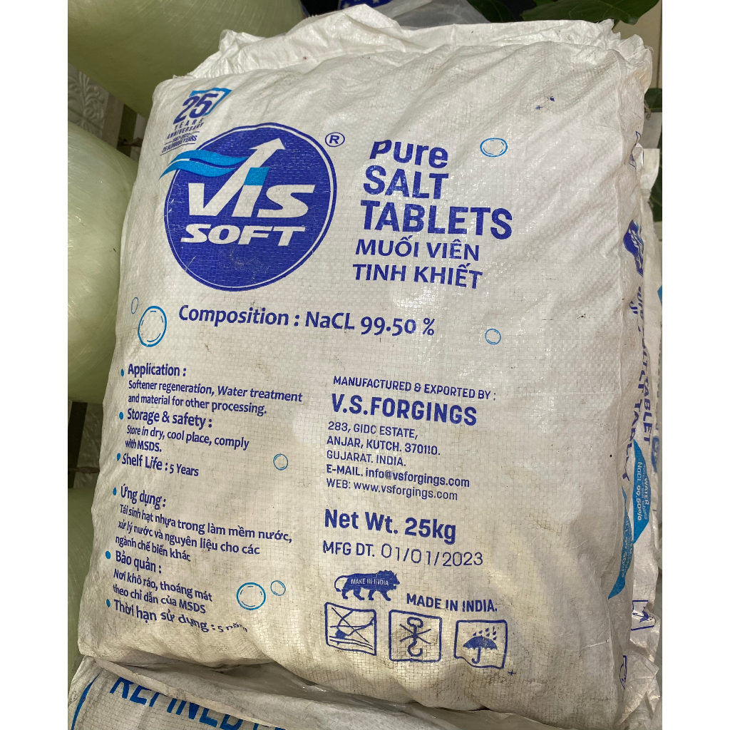 BAO 25KG  MUỐI VIÊN TINH KHIẾT ẤN ĐỘ DÙNG CHO LỌC NƯỚC - AVINA