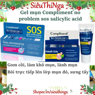 Gel chấm mụn SOS Compliment No Problem 25ml giúp loại bỏ mụn nhanh chóng