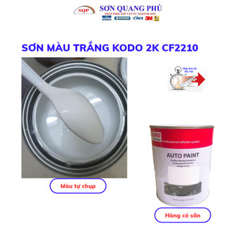 Sơn màu trắng kodo cf2210 1 lít 2k, sơn phủ 2 thành phần cho oto xe máy sơn màu tự bóng sonquangphu323