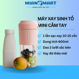 Máy xay sinh tố mini – máy xay cầm tay 2/4/6 lưỡi 400ML xay đá - MIAN MART
