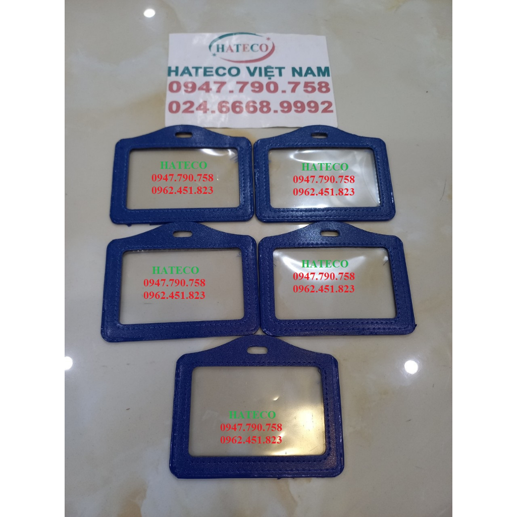 MẶT THẺ DA XANH 2 MẶT NGANG - BAO ĐEO THẺ DA - 1 MẶT NGANG, DỌC, bao da đựng thẻ, đeo thẻ tên da