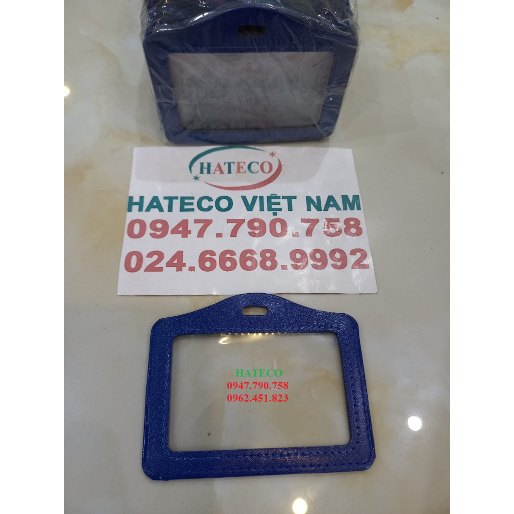 MẶT THẺ DA XANH 2 MẶT NGANG - BAO ĐEO THẺ DA - 1 MẶT NGANG, DỌC, bao da đựng thẻ, đeo thẻ tên da