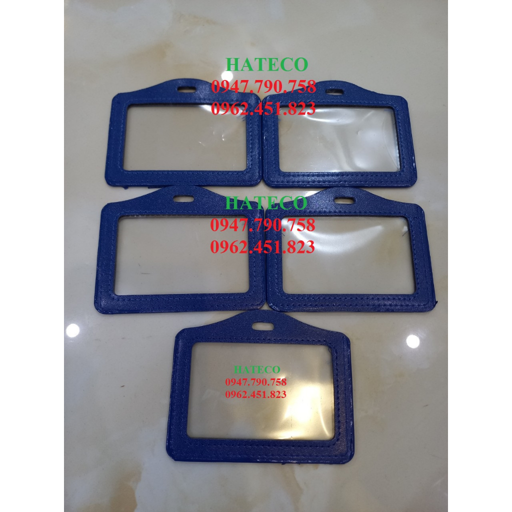 MẶT THẺ DA XANH 2 MẶT NGANG - BAO ĐEO THẺ DA - 1 MẶT NGANG, DỌC, bao da đựng thẻ, đeo thẻ tên da
