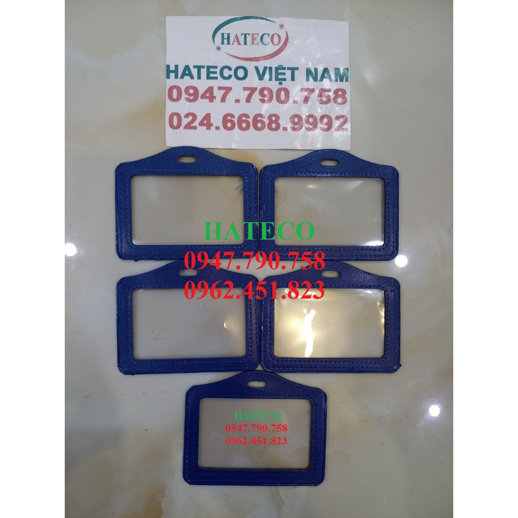 MẶT THẺ DA XANH 2 MẶT NGANG - BAO ĐEO THẺ DA - 1 MẶT NGANG, DỌC, bao da đựng thẻ, đeo thẻ tên da