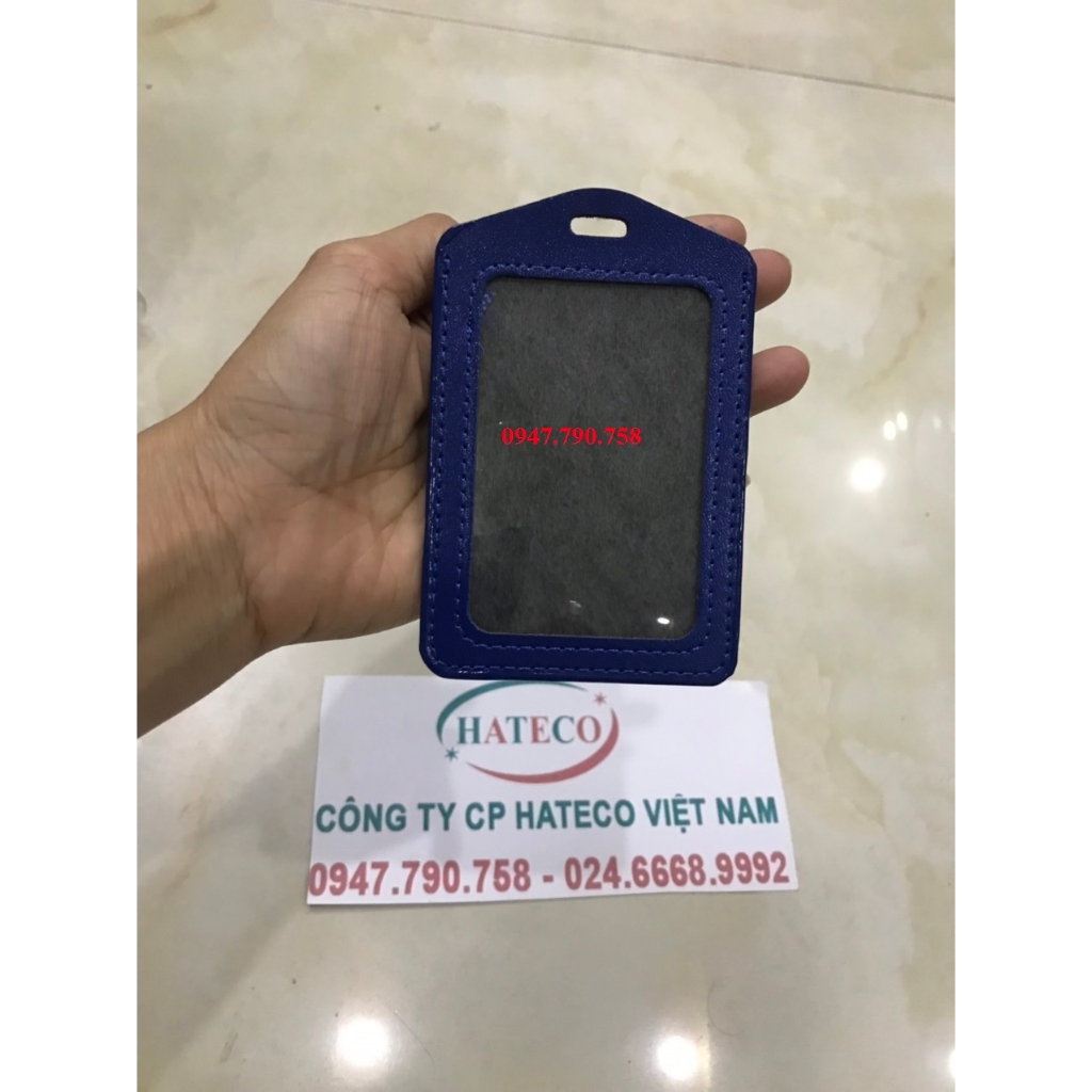 MẶT THẺ DA XANH 2 MẶT NGANG - BAO ĐEO THẺ DA - 1 MẶT NGANG, DỌC, bao da đựng thẻ, đeo thẻ tên da